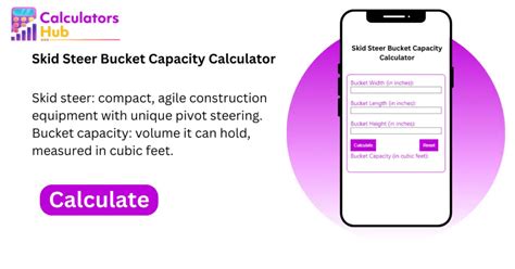 skid steer bucket size calculator